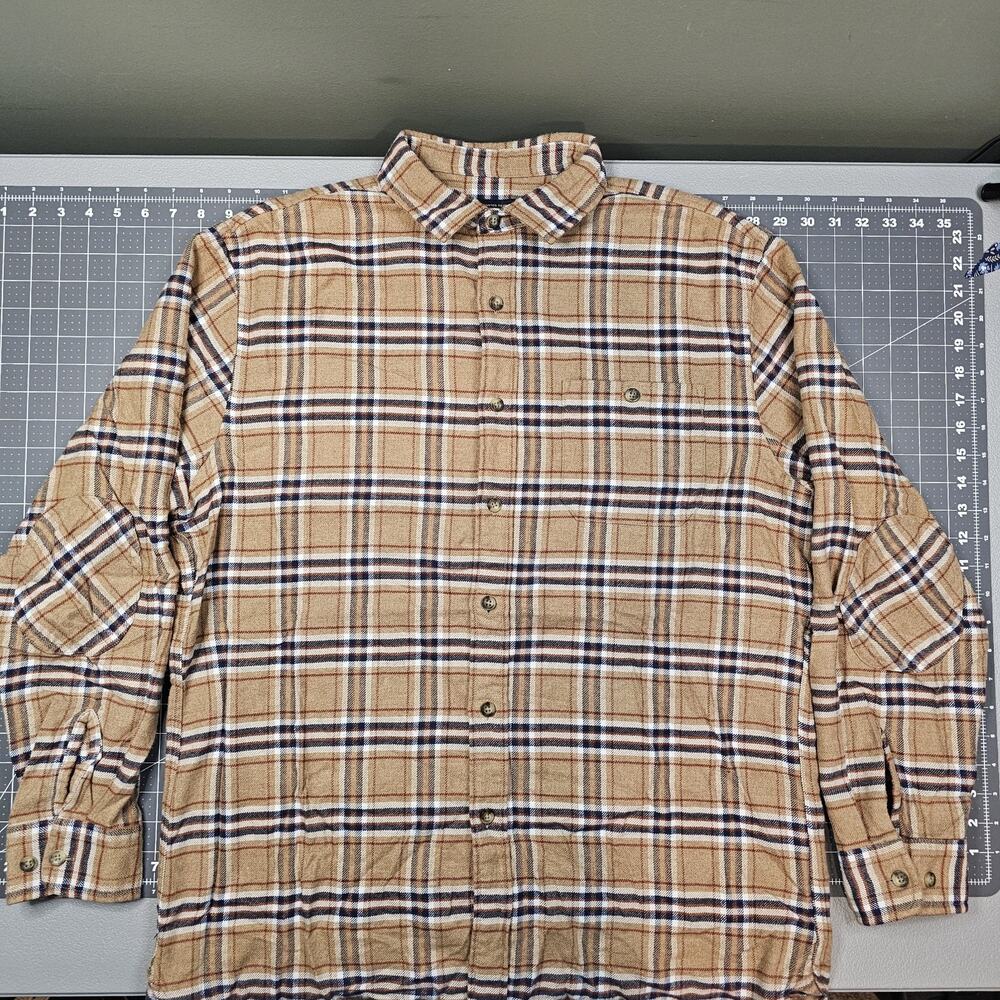 Pendleton Shirt Mens Large Plaid Flannel Workwear Soft Tartan Outdoors Dad Tan